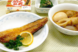 焼き魚・おでん・ほうれん草のおひたし